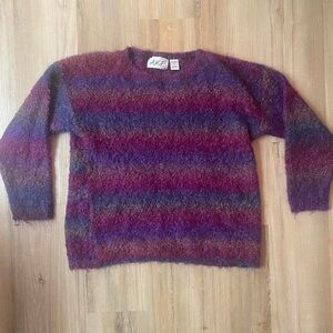 90s rainbow mohair sweater
